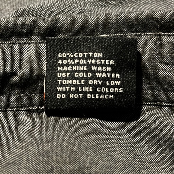 Yago Mens Charcoal Colored Button-up Shirt, size XL, Short Sleeve - Picture 3 of 5